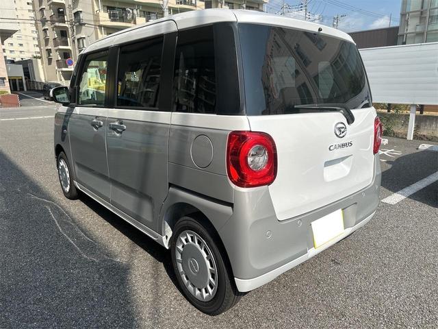 ムーヴキャンバス ストライプスＸ　衝突被害軽減ブレーキ　横滑り防止機能　コーナーセンサー　エアコン　衝突安全ボディ　オートハイビーム　オートライト　ベンチシート　パワーウインドウ　盗難防止システム　パワーステアリング　ＡＢＳ（7枚目）