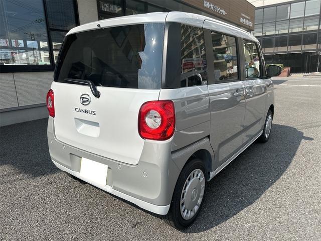 ムーヴキャンバス ストライプスＸ　衝突被害軽減ブレーキ　横滑り防止機能　コーナーセンサー　エアコン　衝突安全ボディ　オートハイビーム　オートライト　ベンチシート　パワーウインドウ　盗難防止システム　パワーステアリング　ＡＢＳ（7枚目）