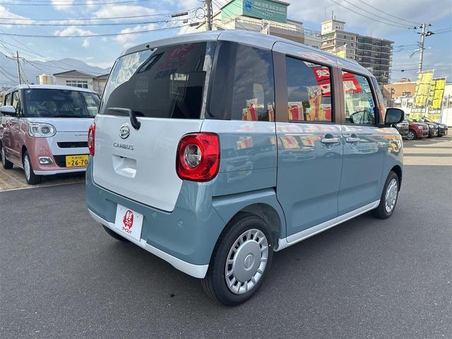 ムーヴキャンバス ストライプスＸ　バックカメラ　両側電動スライドドア　クリアランスソナー　衝突被害軽減システム　オートライト　スマートキー　アイドリングストップ　電動格納ミラー　ベンチシート　ＣＶＴ　盗難防止システム　ＡＢＳ　ＥＳＣ（10枚目）