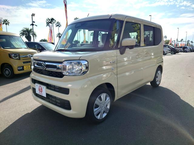 スペーシア ハイブリッドＧ　両側スライドドア　クリアランスソナー　衝突被害軽減システム　オートライト　ＬＥＤヘッドランプ　スマートキー　アイドリングストップ　電動格納ミラー　ベンチシート　ＣＶＴ　盗難防止システム　ＡＢＳ　ＥＳＣ（3枚目）