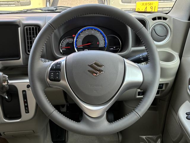 エブリイワゴン ＰＺターボ　両側スライド・片側電動　クリアランスソナー　レーンアシスト　衝突被害軽減システム　オートライト　ＬＥＤヘッドランプ　スマートキー　アイドリングストップ　電動格納ミラー　シートヒーター　ベンチシート（3枚目）