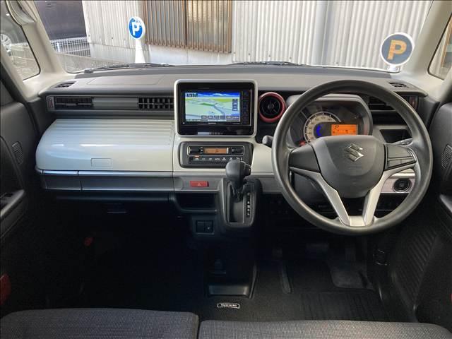 スペーシア ハイブリッドX 禁煙車 両側電動スライドドア 社外ナビ Bluetooth接続 CD DVD再生 フルセグTV シートヒーター アイドリングストップ スマートキー 衝突軽減ブレーキ 横滑り防止装置 障害物センサー(2枚目)