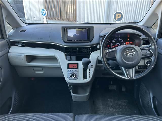 ムーヴ Ｘ　ＳＡＩＩＩ　禁煙車　社外ナビ　Ｂｌｕｅｔｏｏｔｈ　ＣＤ　ＤＶＤ　ＥＴＣ　アイドリングストップ　シートヒーター　オートマチックハイビーム　純正アルミ　スマートキー　衝突軽減ブレーキ　横滑り防止装置　障害物センサー（2枚目）