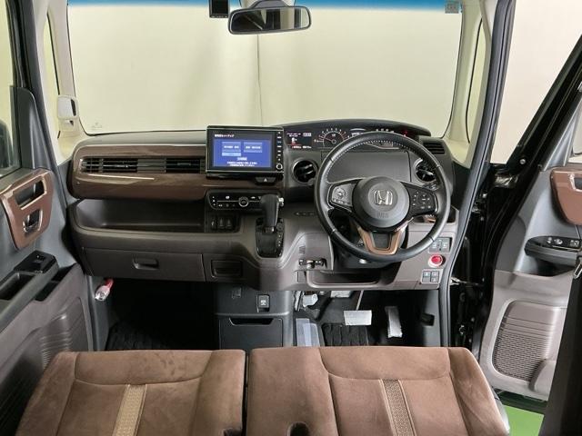 N-BOX G・Lターボホンダセンシングカッパーブラウンスタイル ドラレコ ナビ Rカメラ ブルートゥース キーレス オートクルーズコントロール 衝突軽減 LEDヘッドランプ USB Bカメラ DVD フルセグ ABS ECOモード ETC オートエアコン ターボ(2枚目)