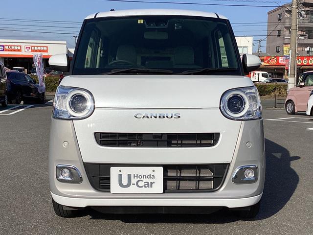 ムーヴキャンバス ストライプスG ワンオーナー・禁煙・ナビ・前後ドラレコ・両側パワースライドドア・リヤカメラ・LEDヘッドライト・衝突軽減ブレーキ・スマートキー・オートエアコン Wパワースライドドア 地デジフルセグTV Btオーディオ(2枚目)