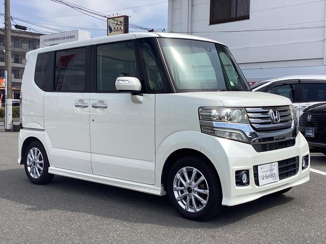 Ｎ－ＢＯＸカスタム Ｇ・Ａパッケージ　ナビ・リヤカメラ・左パワースライドドア・ＥＴＣ・ＨＩＤヘッドライト・安心パッケージ　バックカメラ付き　両席エアバック　スマキー　全席ＰＷ　ＥＴＣ付き　横滑り防止システム　サイドエアバック　１セグＴＶ（3枚目）
