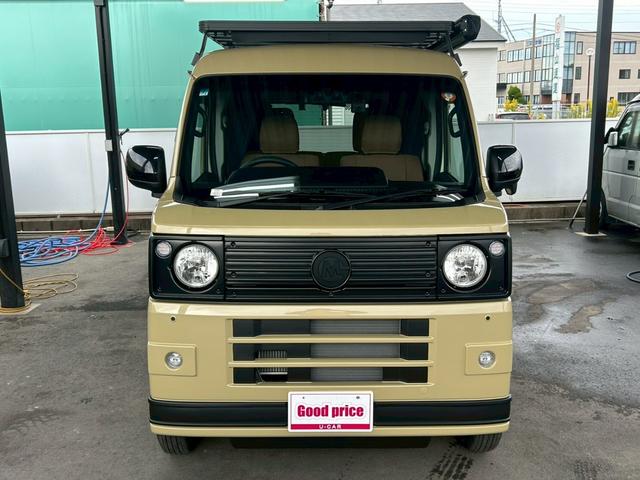 ハイゼットカーゴ クルーズターボ　ゴードンミラー仕様　専用丸目フェイス＆リアバンパー　ルーフキャリア　サイドオーニング　１２インチＡＷ　木目調ラゲッジスペース　両側電動スライド　スマアシ　ナビＴＶ　前後ドラレコ　スマートキー　ＥＴＣ（9枚目）