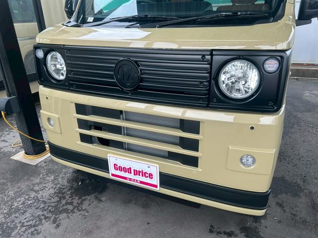 ハイゼットカーゴ クルーズターボ　ゴードンミラー仕様　専用丸目フェイス＆リアバンパー　ルーフキャリア　サイドオーニング　１２インチＡＷ　木目調ラゲッジスペース　両側電動スライド　スマアシ　ナビＴＶ　前後ドラレコ　スマートキー　ＥＴＣ（12枚目）