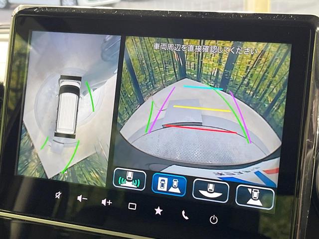 スペーシアカスタム ハイブリッドＸＳターボ　メーカー９型ナビ　両側電動ドア　全周囲カメラ　衝突軽減装置　レーダークルーズ　禁煙車　ハーフレザーシート　シートヒーター　コーナーセンサー　スマートキー　ＬＥＤヘッド　ＥＴＣ　純正１５インチアルミ（4枚目）