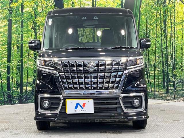 スペーシアカスタム ハイブリッドＸＳターボ　メーカー９型ナビ　両側電動ドア　全周囲カメラ　衝突軽減装置　レーダークルーズ　禁煙車　ハーフレザーシート　シートヒーター　コーナーセンサー　スマートキー　ＬＥＤヘッド　ＥＴＣ　純正１５インチアルミ（14枚目）