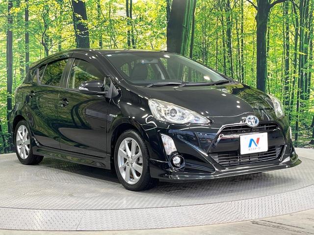 アクア Ｇブラックソフトレザーセレクション　禁煙車　フルエアロ　純正９型ＳＤナビ　スマートキー　ＬＥＤヘッド　ビルトインＥＴＣ　クルコン　純正１６インチアルミ　オートライト　合皮シート　オートエアコン　Ｂｌｕｅｔｏｏｔｈ　ＤＶＤ再生　フルセグ（16枚目）