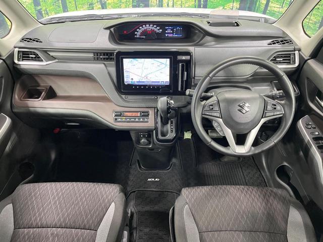 ソリオバンディット ハイブリッドＭＶ　禁煙車　メーカー９インチナビ　全周囲カメラ　両側電動スライドドア　衝突軽減　ＨＵＤ　コーナーセンサー　ドラレコ　シートヒーター　ＥＴＣ　ＬＥＤヘッドライト　スマートキー（2枚目）