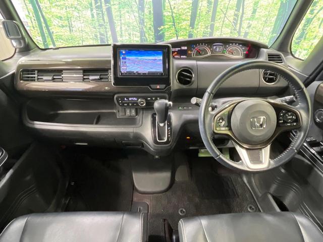 Ｎ－ＢＯＸカスタム Ｇ・ＥＸターボホンダセンシング　禁煙車　両側電動ドア　ＳＤナビ　バックカメラ　衝突被害軽減システム　合皮コンビシート　ドラレコ　コーナーセンサー　スマートキー　ＬＥＤヘッド　ビルトインＥＴＣ　純正１５インチアルミ　車線逸脱警報（2枚目）