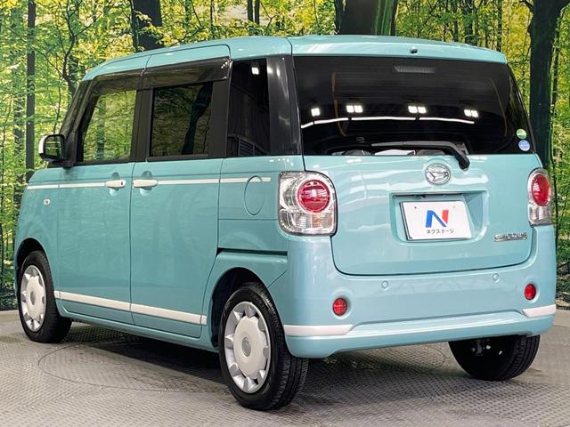 ムーヴキャンバス Ｇホワイトアクセントリミテッド　ＳＡＩＩＩ　禁煙車　ナビ　両側電動ドア　全周囲カメラ　衝突被害軽減システム　コーナーセンサー　スマートキー　ＬＥＤヘッド　オートハイビーム　オートライト　オートエアコン　Ｂｌｕｅｔｏｏｔｈ　ＣＤ　ＤＶＤ再生（57枚目）