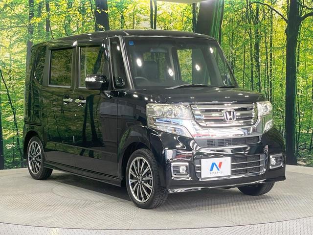 Ｎ－ＢＯＸカスタム Ｇ　ターボＳＳパッケージ　禁煙車　両側電動ドア　ＳＤナビ　バックカメラ　Ｂｌｕｅｔｏｏｔｈ　衝突被害軽減システム　　スマートキー　ＨＩＤヘッド　クルコン　純正１４インチアルミ　オートライト　オートエアコン　ＣＤ　ＤＶＤ再生（16枚目）