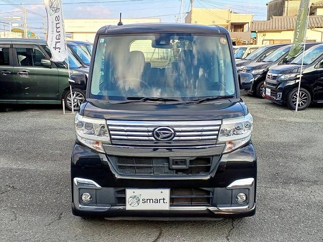 タント カスタムＸ　ＳＡＩＩ　後期　ナビ　地デジ　ＢＴ　電動スライドドア　スマアシ２　ＬＥＤライト　フォグ　社外アルミ　電格ミラー　エコアイドル　スマートキー　Ｐスタート　Ａライト　横滑り防止機能　ロールサンシェード　Ｐガラス（3枚目）