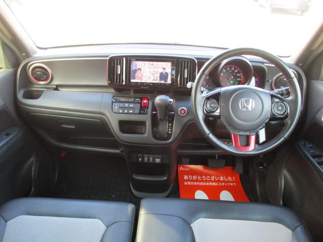 Ｎ－ＯＮＥ ＲＳ　ＩＣターボワンオーナー禁煙車ナビＴＶバツクカメラプツシュスターターアイドリングストツプスマートキー軽減ブレーキパドルシフトＥＴＣ前後ドライブレコーダーＬＥＤライトフオグハーフレザーシート（13枚目）