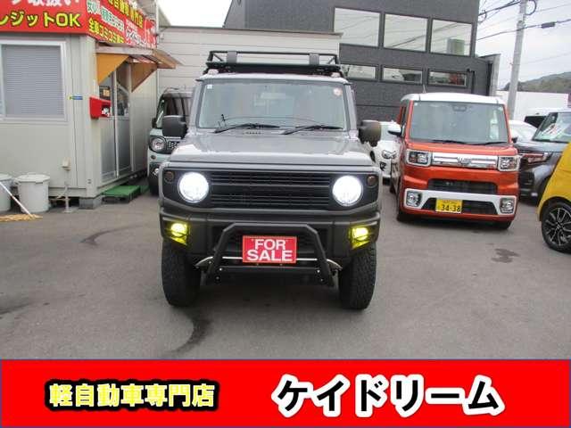 ジムニー ＸＬ　２インチリフトアツプ前後トーションバー装備社外アルミサイドステップルーフキャリアリヤラダー社外ＬＥＤライトレザーシートカバー社外コンビステアリングナビＴＶバツクカメラプツシュスタータースマートキー（2枚目）