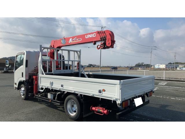 エルフトラック ロングフルフラットロー　４ＷＤ　５段クレーン　ＮＰＳ　全塗装済　車検整備渡し（5枚目）