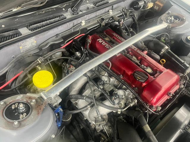 シルビア Ｋ’ｓクラブセレクションスーパーハイキャスＰ　新品フルタップ車高調　ロンシャン　１５インチアルミホイール　新品タイヤ装着　全塗装済車両　サンルーフ　社外マフラー　レカロシート　社外ステアリング（30枚目）