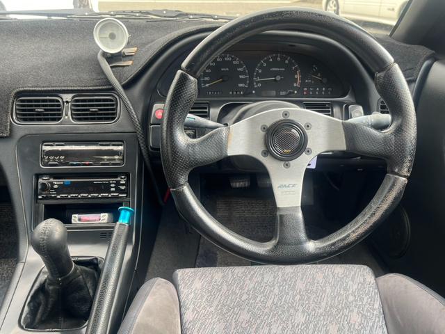 シルビア Ｋ’ｓクラブセレクションスーパーハイキャスＰ　新品フルタップ車高調　ロンシャン　１５インチアルミホイール　新品タイヤ装着　全塗装済車両　サンルーフ　社外マフラー　レカロシート　社外ステアリング（40枚目）