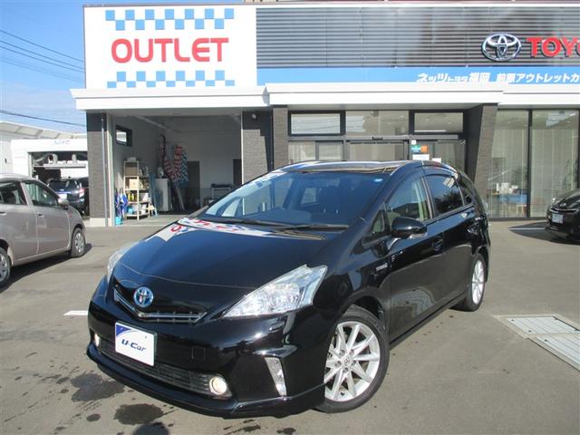 プリウスα Ｓ　スマキ－　ＤＶＤ視聴可　整備点検記録簿　リモコンキー　横滑り防止装置付き　ＰＷ　Ｂカメラ　ナビ・ＴＶ　サイドエアＢ　ＥＴＣ車載器　ＡＢＳ付き　アルミホイール　パワーステアリング　運転席エアバッグ　ＡＣ（3枚目）