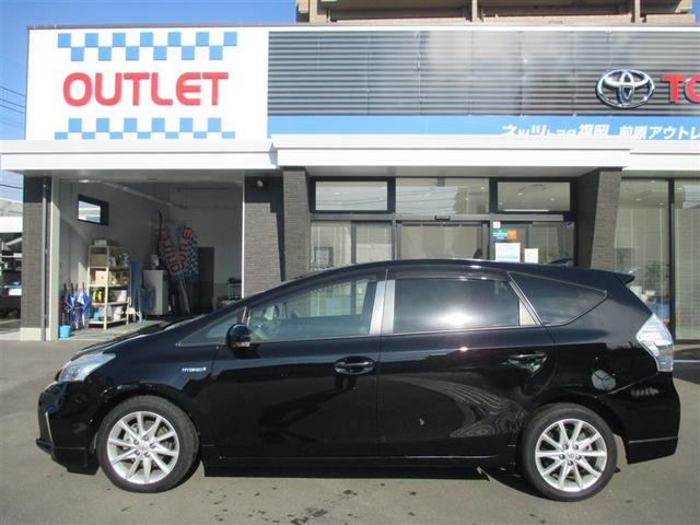 プリウスα Ｓ　スマキ－　ＤＶＤ視聴可　整備点検記録簿　リモコンキー　横滑り防止装置付き　ＰＷ　Ｂカメラ　ナビ・ＴＶ　サイドエアＢ　ＥＴＣ車載器　ＡＢＳ付き　アルミホイール　パワーステアリング　運転席エアバッグ　ＡＣ（4枚目）