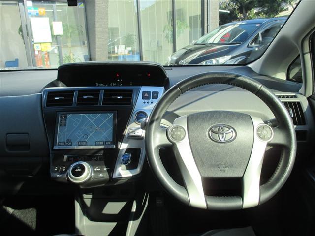 プリウスα Ｓ　スマキ－　ＤＶＤ視聴可　整備点検記録簿　リモコンキー　横滑り防止装置付き　ＰＷ　Ｂカメラ　ナビ・ＴＶ　サイドエアＢ　ＥＴＣ車載器　ＡＢＳ付き　アルミホイール　パワーステアリング　運転席エアバッグ　ＡＣ（8枚目）