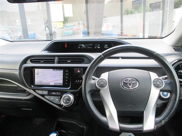 アクア Gブラックソフトレザーセレクション セキュリティー TVナビ Sキー Wエアバッグ ESC DVD再生可能 キーレス バックカメラ ABS ETC メモリーナビ パワーステアリング エアバック PW オ-トエアコン サイドエアバッグ(7枚目)