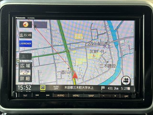 スペーシアカスタム ＨＹＢＲＩＤ　ＸＳ　ナビゲーション／ＥＴＣ／全周囲カメラ／衝突被害軽減システム／レーンキープアシスト／クリアランスソナー／両側電動スライドドア／スマートキー／ＬＥＤヘッドライト／フロントフォグランプ／シートヒーター（5枚目）