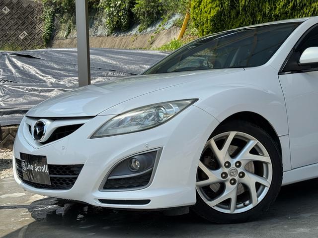 アテンザスポーツ ２５Ｚ　禁煙車　ローダウン　最終型　６速ＭＴ　メモリー付Ｐシート　ハーフレザーシート　クルーズコントロール　クリアランスソナー　オートライト　ＨＩＤヘッドライト　純正１８ＡＷ　ナビ　ＴＶ　Ｂｌｕｅｔｏｏｔｈ（8枚目）