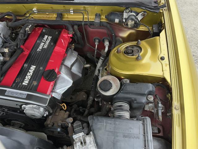 シルビア Ｑ’ｓ　走行５７８０４ｋｍ　ＴＥＩＮ車高調　社外マフラー　エーテックシュナイダー１６インチＡＷ　エンジンフルノーマル　オートマ車　自社金色ラメオールペイント済（70枚目）