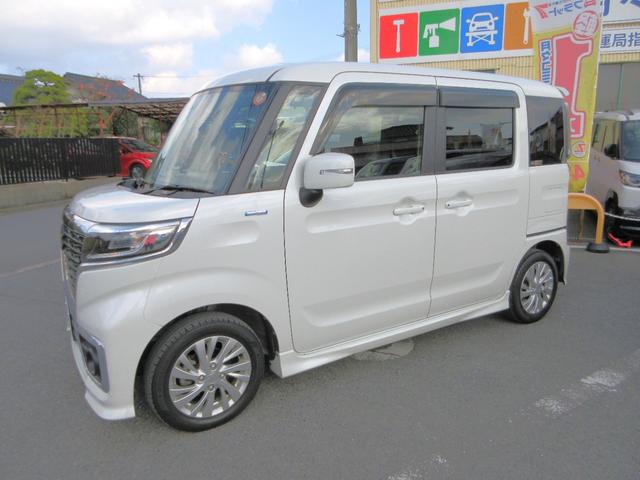 スペーシアカスタム ハイブリッドGS フラット7認定中古車 衝突軽減ブレーキ ワンオーナ 禁煙車 ワンセグナビ ETC GPSレーダー バックカメラ 左側電動スライド シートヒーター レーンキープアシスト アクセル踏み間違い防止装置(8枚目)