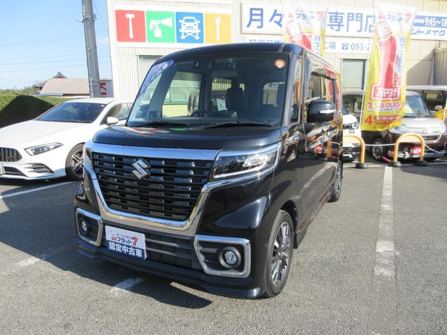 スペーシアカスタム ハイブリッドＸＳ　フラット７認定中古車　衝突軽減ブレーキ　ワンオーナ　禁煙車８インチフルセグナビ　ＥＴＣ　ＧＰＳレーダーバックカメラ左右電動スライドドア　レーンキープアシスト　アクセル踏み間違い防止装置　障害物センサ（7枚目）