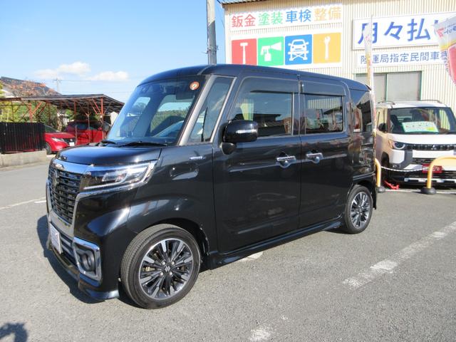 スペーシアカスタム ハイブリッドＸＳ　フラット７認定中古車　衝突軽減ブレーキ　ワンオーナ　禁煙車８インチフルセグナビ　ＥＴＣ　ＧＰＳレーダーバックカメラ左右電動スライドドア　レーンキープアシスト　アクセル踏み間違い防止装置　障害物センサ（8枚目）