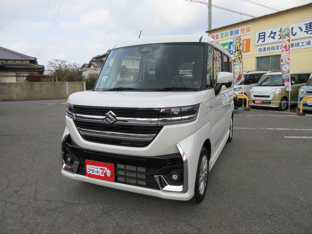 スペーシアカスタム ハイブリッドGS フラット7認定中古車 衝突軽減ブレーキ 展示車 シートヒーター カーテンエアバック 左側電動スライドドア レーンキープアシスト アクセル踏み間違い防止装置 横滑り防止装置 障害物センサー 盗難防止装置(4枚目)