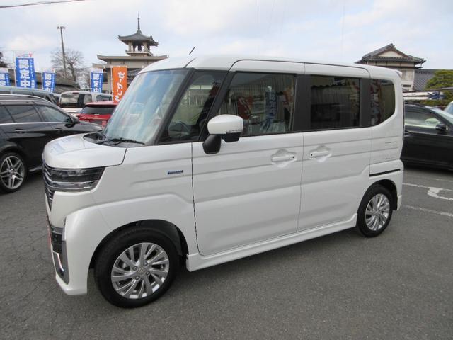 スペーシアカスタム ハイブリッドGS フラット7認定中古車 衝突軽減ブレーキ 展示車 シートヒーター カーテンエアバック 左側電動スライドドア レーンキープアシスト アクセル踏み間違い防止装置 横滑り防止装置 障害物センサー 盗難防止装置(6枚目)