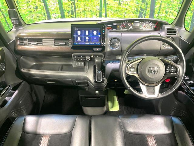 Ｎ－ＢＯＸカスタム Ｇ・Ｌターボホンダセンシング　純正８型ナビ　バックカメラ　禁煙車　両側電動ドア　ホンダセンシング　アダプティブクルーズ　ターボ　ＬＥＤヘッド／フォグ　ハーフレザー　フルセグ　Ｂｌｕｅｔｏｏｔｈ再生　ＥＴＣ　スマートキー（2枚目）