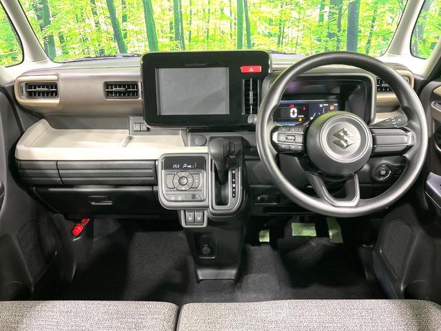 スペーシア ハイブリッドＸ　届出済未使用車　両側電動ドア　セーフティサポート　シートヒーター　踏み間違い防止装置　車線逸脱警報　ハイビームアシスト　ＬＥＤヘッド　オートライト／エアコン　スマートキー　アイドリングストップ（2枚目）