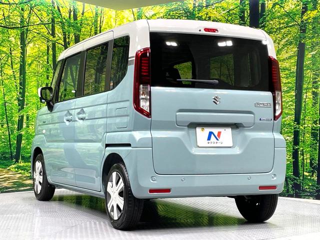 スペーシア ハイブリッドＸ　届出済未使用車　両側電動ドア　セーフティサポート　シートヒーター　踏み間違い防止装置　車線逸脱警報　ハイビームアシスト　ＬＥＤヘッド　オートライト／エアコン　スマートキー　アイドリングストップ（28枚目）