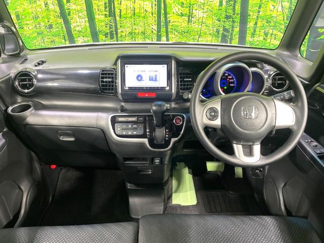 Ｎ－ＢＯＸカスタム Ｇ・Ｌパッケージ　禁煙車　ＳＤナビ　パワースライドドア　ＨＩＤヘッド　オートライト／エアコン　スマートキー　アイドリングストップ　純正１４インチアルミ　電動格納ミラー　横滑り防止装置　盗難防止システム（2枚目）