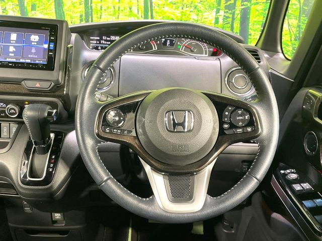 N-BOXカスタム G・Lターボホンダセンシング 禁煙車 両側電動スライド 衝突軽減 純正ナビ アダプティブクルーズ バックカメラ ETC ドラレコ フルセグ スマートキー シートヒーター ハーフレザーシート LEDヘッド/フォグ 革巻きステアリング(13枚目)