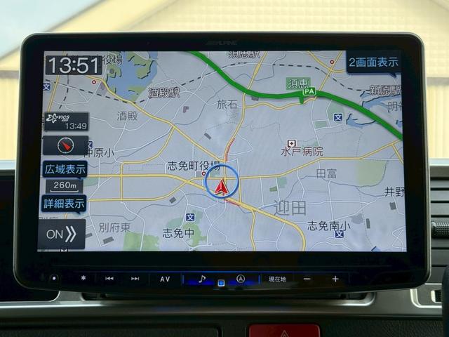 ハイエースワゴン グランドキャビン ALPINE11インチナビ/Bluetooth/フルセグTV/パノラミックビューモニター/デジタルミラー/電動スライド/トヨタセーフティセンス/CRIMSON(クリムソン) BARBERO17インチ(16枚目)