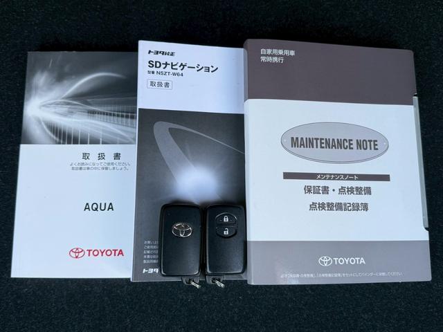 アクア S 純正ナビ/Bluetooth/フルセグTV/バックモニター/ドラレコ/スマートキー/プッシュスタート/LEDヘッドライト/オートエアコン/ユーザー買取車/取説&保証書&スペアキー(25枚目)