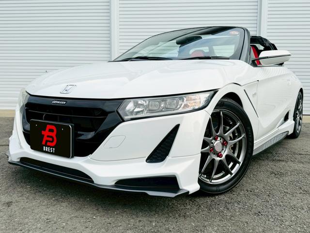 S660 α 無限フルエアロ/リアスポイラー/BLITZ(ブリッツ)車高調/WORK EMOTION(ワークエモーション)15インチアルミ/赤無限シートカバー/sense-brand(センスブランド)4本出マフラー(2枚目)