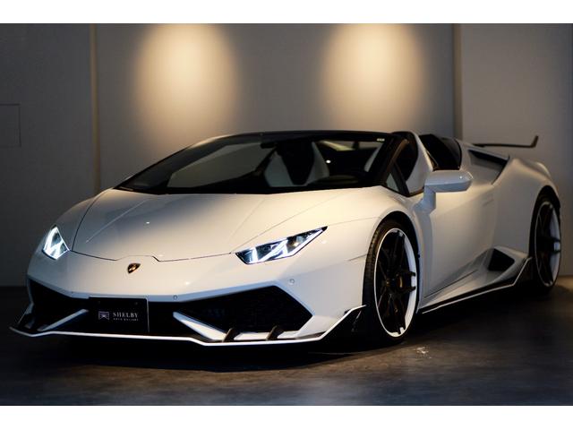 ウラカン ＬＰ６１０－４スパイダー　ＯＰ約８００万　純正エアロダイナミックキット　ノビテック鍛造３ピースホイール　フロントリフト　ＡｐｐｌｅＣａｒＰｌａｙ　　イエローキャリパー　ツートンレザーインテリア　バックカメラ　禁煙車　正規Ｄ車（2枚目）
