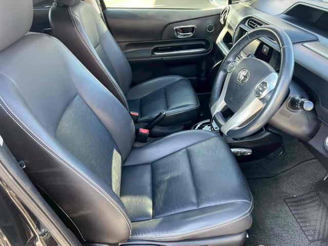 アクア Gブラックソフトレザーセレクション ETC バックカメラ ナビ TV アルミホイール オートライト ヘッドライトウォッシャー スマートキー 電動格納ミラー シートヒーター CVT 盗難防止システム 衝突安全ボディ ABS ESC(6枚目)