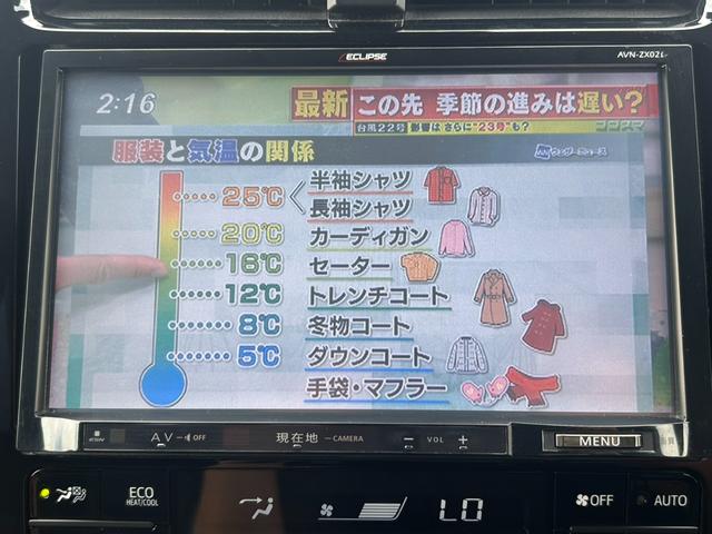 プリウス Ｓツーリングセレクション　ＥＴＣ　レーンアシスト　オートクルーズコントロール　バックカメラ　ナビ　ＴＶ　アルミホイール　オートマチックハイビーム　オートライト　ＬＥＤヘッドランプ　ＣＶＴ　シートヒーター　スマートキー（36枚目）