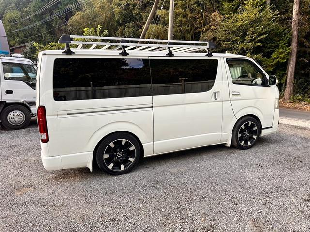 レジアスエースバン ロングDX GLパッケージ ドライブレコーダー 社外ナビ ETC 電動格納ドアミラー エアロ 社外アルミホイール ルーフキャリア付 車検1年付(3枚目)