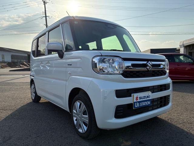 スペーシア HYBRID X ACC 前後衝突被害軽減B アイドリングS オートライト スライドドア プッシュスタート シートヒーター オートエアコン スズキセーフティーサポート アイドリングストップ 横滑り防止機能 衝突安全ボディ アダプティブクルーズコントロール(3枚目)